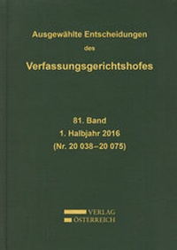 Abbildung von: Ausgewählte Entscheidungen des Verfassungsgerichtshofes - Verlag Österreich