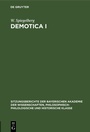 Cover: Demotica I - De Gruyter Oldenbourg