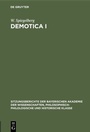 Cover: Demotica I - De Gruyter Oldenbourg