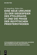Bild: Eine neue Urkunde zu der Siegesfeier des Ptolemaios IV und die Frage der ägyptischen Priestersynoden - De Gruyter Oldenbourg