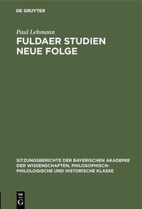 Abbildung von: Fuldaer Studien Neue Folge - De Gruyter Oldenbourg