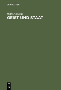 Abbildung von: Geist und Staat - De Gruyter Oldenbourg