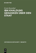 Cover: IBN Khalduns Gedanken &uuml;ber den Staat - De Gruyter Oldenbourg