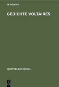 Cover: Gedichte Voltaires - De Gruyter Oldenbourg
