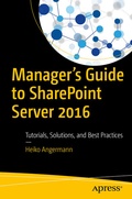 Cover: Manager's Guide to SharePoint Server 2016 - APress