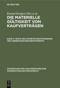 Cover: Texte der zitierten Rechtsnormen und amerikanischen Restatements - De Gruyter