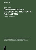 Cover: &Uuml;ber periodisch wachsende tropische Baumarten - De Gruyter