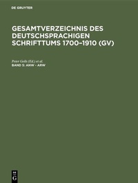 Abbildung von: Anw - Arw - De Gruyter Saur