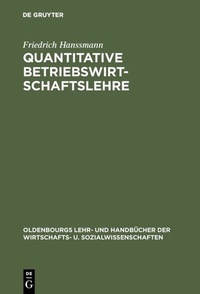 Abbildung von: Quantitative Betriebswirtschaftslehre - De Gruyter Oldenbourg
