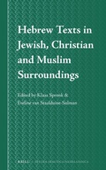 Cover: Hebrew Texts in Jewish, Christian and Muslim Surroundings - Brill