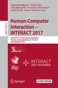 Cover: Human-Computer Interaction - INTERACT 2017 - Springer