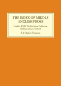 Cover: The Index of Middle English Prose - De Gruyter