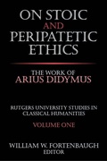 Cover: On Stoic and Peripatetic Ethics - Routledge