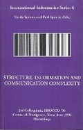 Cover: Structure, Information and Communication Complexity, IIS 6 - McGill-Queen's University Press