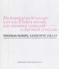 Cover: THOMAS HARDY, GEDICHTE 1912-13 - EDITION SIGNAThUR
