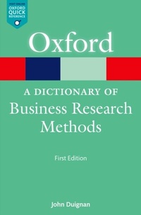 Enlarge image Cover: A Dictionary of Business Research Methods - OUP eBook