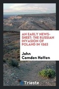 Cover: An Early News-Sheet - Trieste Publishing