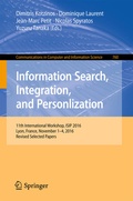 Cover: Information Search, Integration, and Personlization - Springer