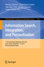Cover: Information Search, Integration, and Personlization - Springer