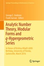 Cover: Analytic Number Theory, Modular Forms and q-Hypergeometric Series - Springer