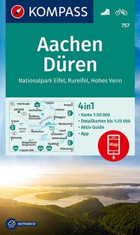 Abbildung von: KOMPASS Wanderkarte 757 Aachen, Düren, Nationalpark Eifel, Rureifel, Hohes Venn 1:50.000 - KOMPASS-Karten