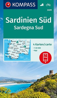 Abbildung von: KOMPASS Wanderkarten-Set 2499 Sardinien Süd, Sardegna Sud (4 Karten) 1:50.000 - KOMPASS-Karten