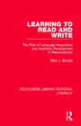 Cover: Learning to Read and Write - Routledge