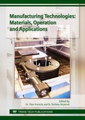 Cover: Manufacturing Technologies: Materials, Operation and Applications - Trans Tech Publications Ltd