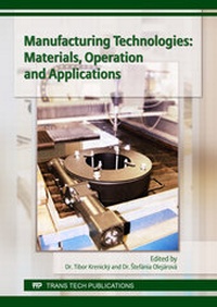 Enlarge image Cover: Manufacturing Technologies: Materials, Operation and Applications - Trans Tech Publications Ltd