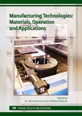 Cover: Manufacturing Technologies: Materials, Operation and Applications - Trans Tech Publications Ltd
