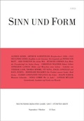 Cover: Sinn und Form 5/2017 - SINN und FORM
