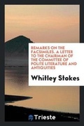 Cover: Remarks on the Facsimiles. a Letter to the Chairman of the Committee of Polite Literature and Antiquities - Trieste Publishing