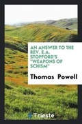 Cover: An Answer to the Rev. E.A. Stopford's Weapons of Schism - Trieste Publishing