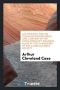 Cover: An Apology for the Common English Bible - Trieste Publishing
