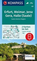 Cover: KOMPASS Wanderkarte Erfurt, Weimar, Jena, Gera, Halle (Saale) - KOMPASS-Karten