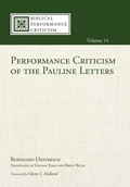 Cover: Performance Criticism of the Pauline Letters - Wipf & Stock Publishers