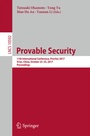 Cover: Provable Security - Springer