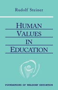 Cover: Human Values in Education - SteinerBooks, Inc