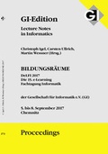 Cover: GI Edition Proceedings Band 273 BILDUNGSR&Auml;UME 2017 - DeLFI 2017 Die 15. e-Learning Fachtagung Informatik - K&ouml;llen
