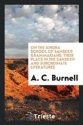 Cover: On the Aindra School of Sanskrit Grammarians, Their Place in the Sanskrit and Subordinate Literatures - Trieste Publishing