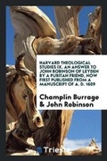 Cover: Harvard Theological Studies - Trieste Publishing