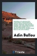 Cover: Memorial of Adin Ballou - Trieste Publishing
