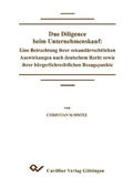 Cover: Due Diligence beim Unternehmenskauf - Cuvillier Verlag eBooks