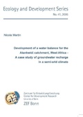Cover: Development of a water balance for the Atankwidi catchment, West Africa - A case study of groundwater recharge in a semi-arid climate - Cuvillier Verlag eBooks