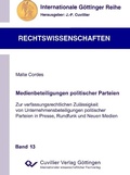 Cover: Medienbeteiligungen politischer Parteien - Cuvillier Verlag eBooks