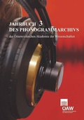Cover: Jahrbuch des Phonogrammarchivs der &Ouml;sterreichischen Akademie der Wissenschaften - Cuvillier Verlag eBooks
