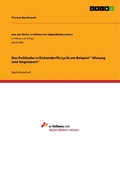 Cover: Das Politische in Eichendorffs Lyrik am Beispiel "Ahnung und Gegenwart" - GRIN Verlag