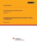 Cover: Das Politische in Eichendorffs Lyrik am Beispiel "Ahnung und Gegenwart" - GRIN Verlag