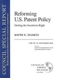 Cover: Reforming U.S. Patent Policy - Council on Foreign Relations