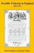 Cover: Sociable Criticism In England 1625-1725 - University of Delaware Press